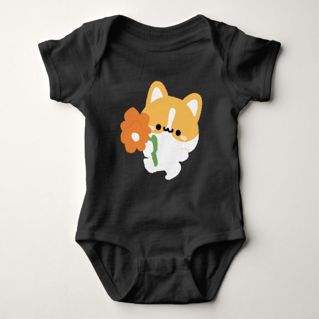 Söt Romantisk Corgi T Shirt (Framsida)