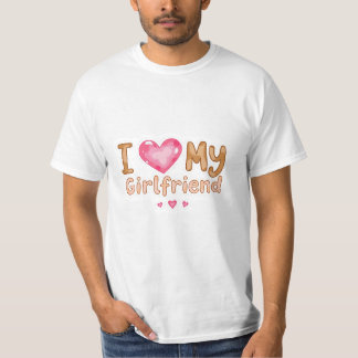 Söt romantisk jag älskar min flickvän t shirt