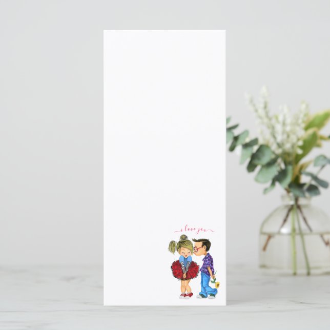 Söt romantisk kärleksparet - Kyss - Jag älskar dig Meny (Stående Fram)