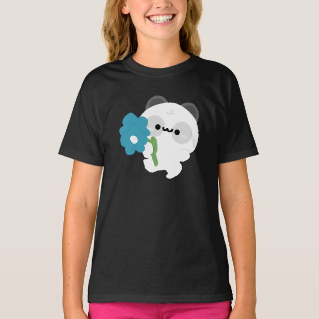 Söt Romantisk Panda T Shirt (Framsida)
