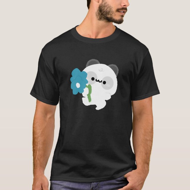 Söt Romantisk Panda T Shirt (Framsida)