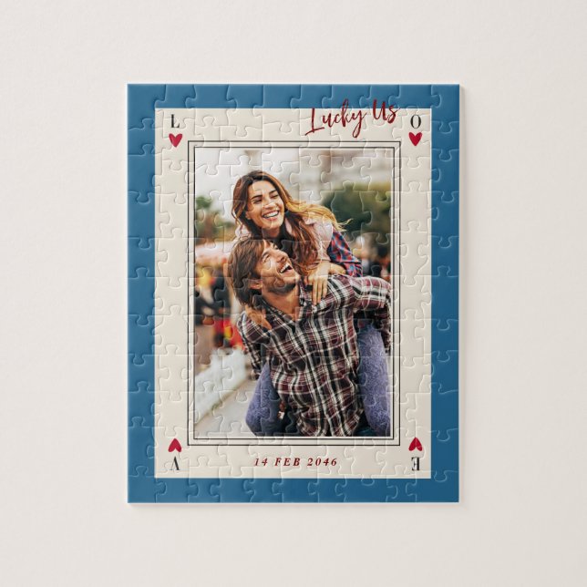 Söt romantiskt Cute Retro Valentines gåvor Foto Pussel (Vertikal)