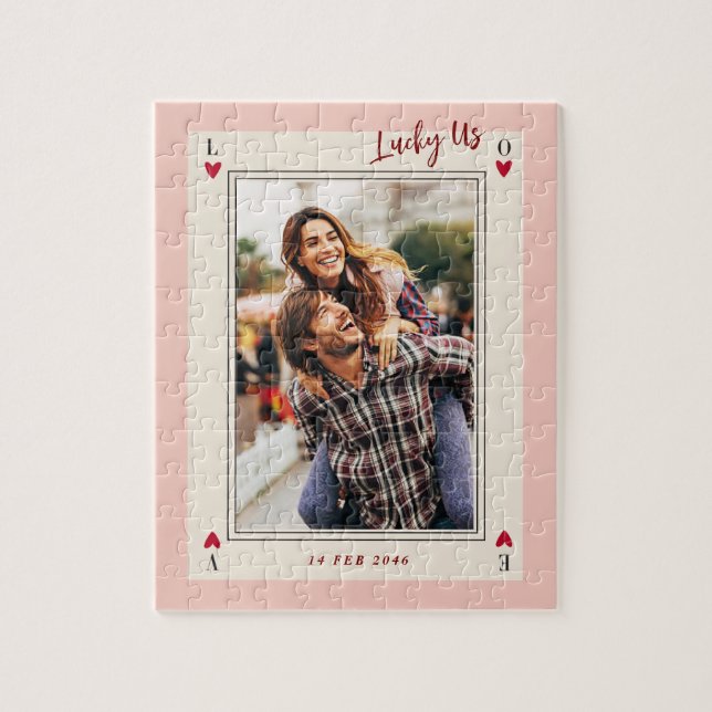 Söt romantiskt Cute Retro Valentines gåvor Foto Pussel (Vertikal)