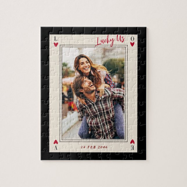 Söt romantiskt Cute Retro Valentines gåvor Foto Pussel (Vertikal)