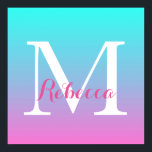 Söt Rombre sjöjungfru rosa Fuchsia turkos Poster<br><div class="desc">Söta sjöjungfru rosa Fuchsia turquise mode-tillbehör. Pastel rosa och turkos,  andra hustillbehör.</div>