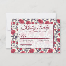 Söt ros blomma RSVP-kort OSA Kort