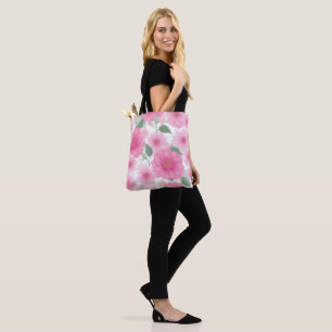Söt Rosa Aesthetic Flower Serene Blommigt Charm Tygkasse