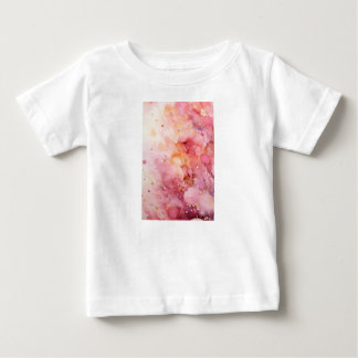 Söt Rosa Akvarell Blommig Abstrakt T-Shirt för Små