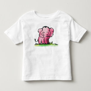 Söt Rosa Akvarell Elefant T-Shirt för Småbarn