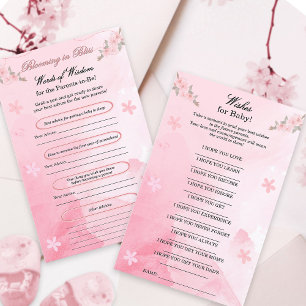Söt Rosa Akvarell Tjejig Baby Shower Roliga Råd