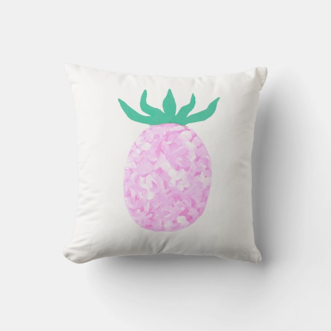 Söt rosa ananas kudde (Framsida)