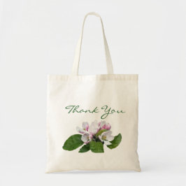 Söt rosa äppelets blommar bröllopsförmån tack för  tygkasse