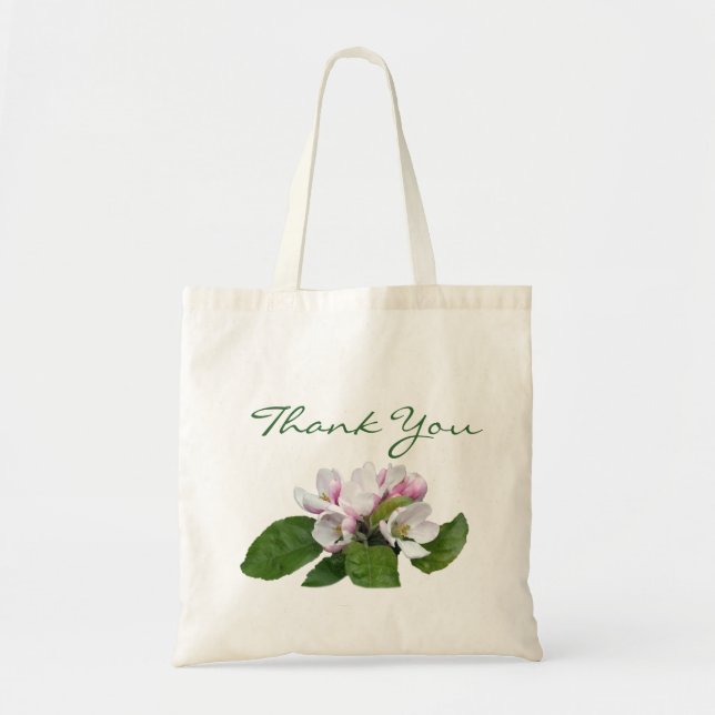 Söt rosa äppelets blommar bröllopsförmån tack för  tygkasse (Framsidan)