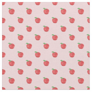 Söt Rosa Apples Frukt Sommardesign Tyg