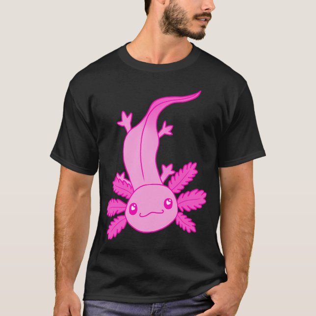 Söt rosa axolotl t shirt (Framsida)