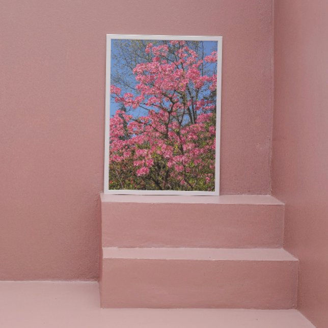 Söt Rosa Azaleas Blommigt Fototryck (In Situ (Framed))