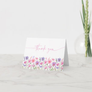 Söt Rosa Baby i Bloom Wildblomme Baby Shower Tack Kort