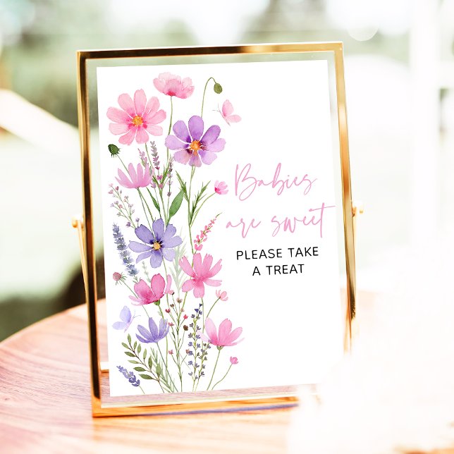 Söt Rosa Baby i Bloom WildblommTreats-tecken Poster (Skapare uppladdad)