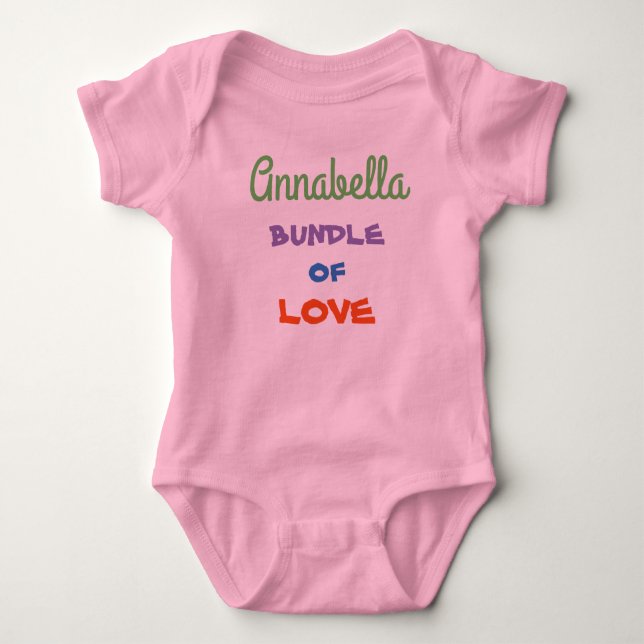 Söt Rosa Baby Jersey Bodykostyts Personlig T Shirt (Framsida)