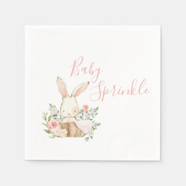 Söt Rosa Baby Sprinkle Bunny Baby Shower Pappersservett