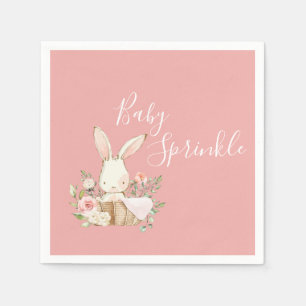 Söt Rosa Baby Sprinkle Script Baby Shower Pappersservett