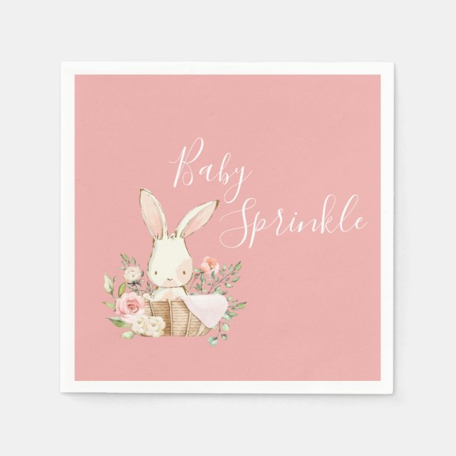 Söt Rosa Baby Sprinkle Script Baby Shower Pappersservett (Framsidan)