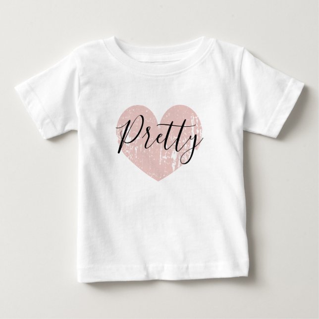 Söt  rosa baby t shirt for gullig tjej (Framsida)
