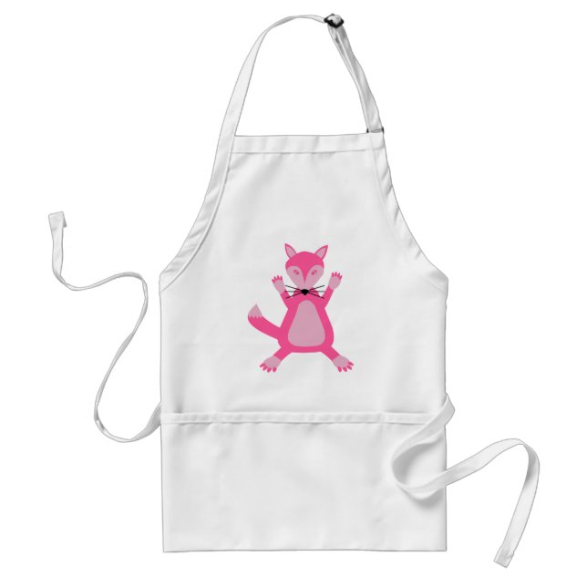 Söt Rosa Baby Tjej Räv Förkläde (Framsidan)