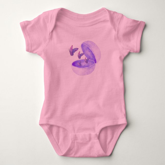 Söt rosa babybodysuit | Babykläder T Shirt (Framsida)