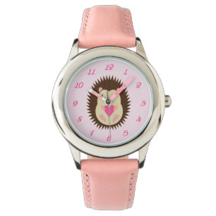 Söt rosa babyflicka igelkott armbandsur