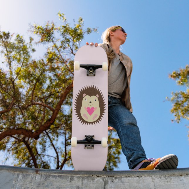 Söt rosa babyflicka igelkott mini skateboard bräda 18,5 cm (Utomhus 1)