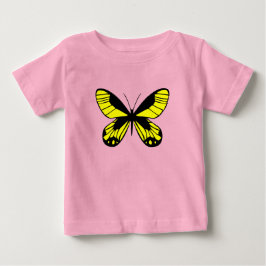 Söt rosa babytröja med gul fjärilsgrafik  t shirt