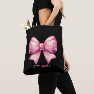 Söt Rosa Båg Totebag Tygkasse