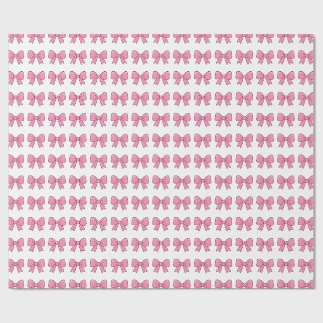 Söt Rosa Båge Band Design – Tjejig Kawaii Båge Presentpapper (Platt)