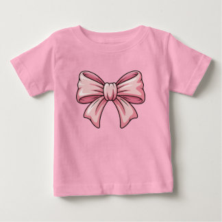 Söt Rosa Båge Coquette Baby T-Shirt