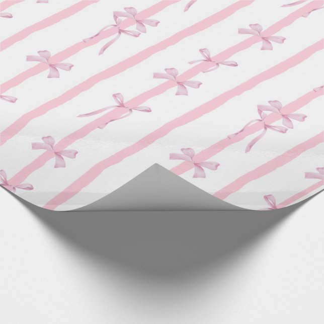 Söt Rosa Band Slitstret Inpackningspapper Presentpapper (Hörn)
