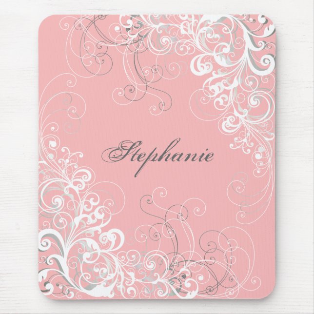 Söt Rosa Baroque Mouse Pad Musmatta (Framsidan)
