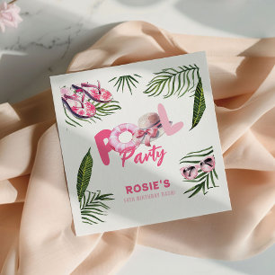 Söt Rosa Bassäng Party Flickor i Pappersservett