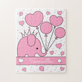 Söt Rosa Bebis Elefant Pussel