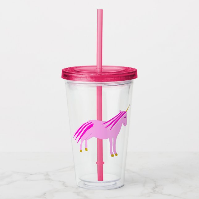 Söt Rosa Bebis Tjej Enhörning Take Away Mugg (Framsida)