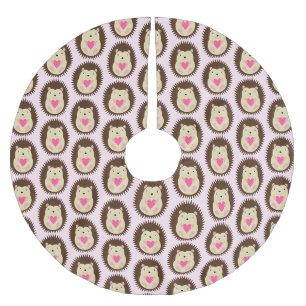 Söt Rosa Bebis Tjej Igelkott Mönstrad Julgransmatta Borstad Polyester