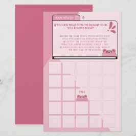 Söt rosa björn-bebis datorskärm Baby Bingo