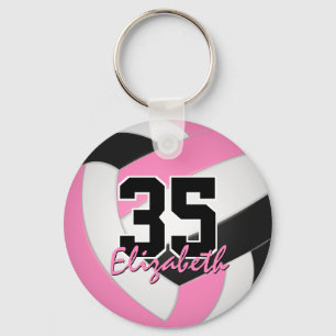 Söt rosa Black personlig volleyball-nyckelkedja Nyckelring
