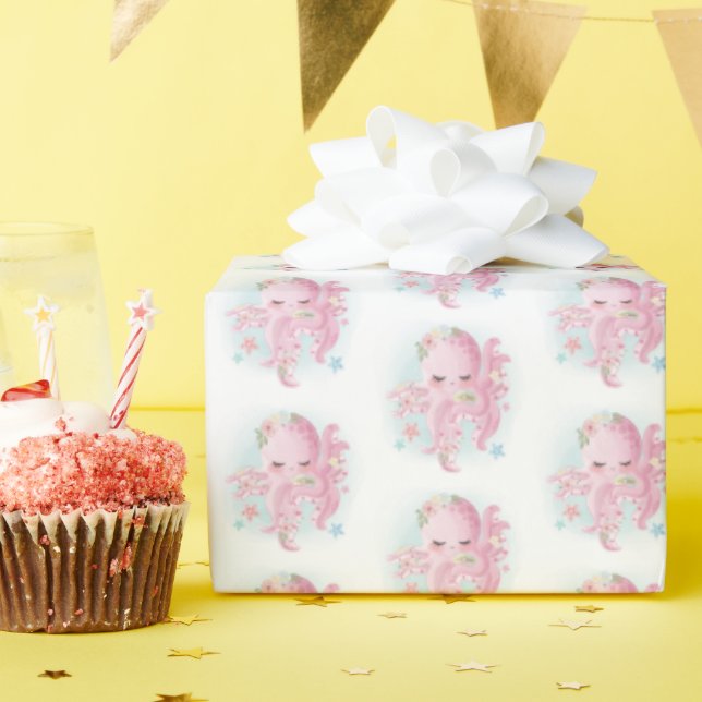 Söt Rosa Bläckfisk Baby Shower Presentpapper (Födelsedagsfest)