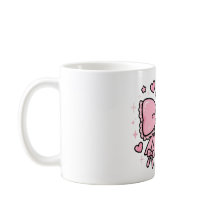 Söt Rosa Bläckfisk Kaffemugg – Bedårande Havsskape