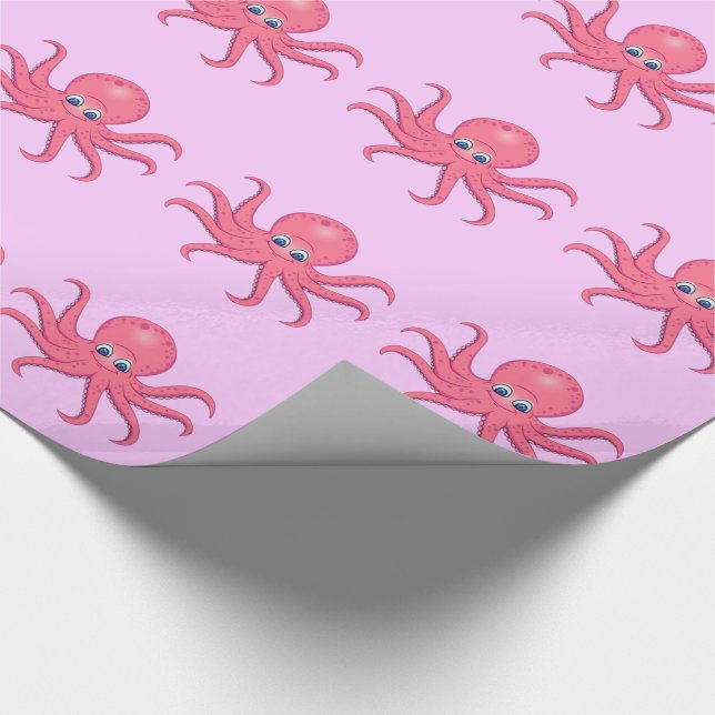 Söt Rosa Bläckfisk Presentpapper (Hörn)