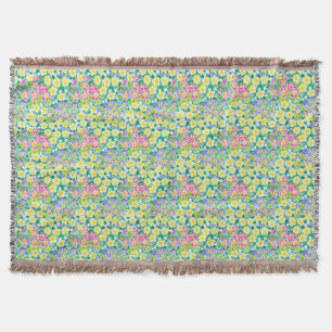 Söt Rosa, blått, Gult Primär Throw Blanket Filt