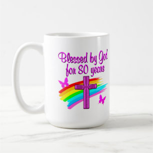 SÖT ROSA BLESSERAD AV GOD I 80 ÅR KAFFEMUGG