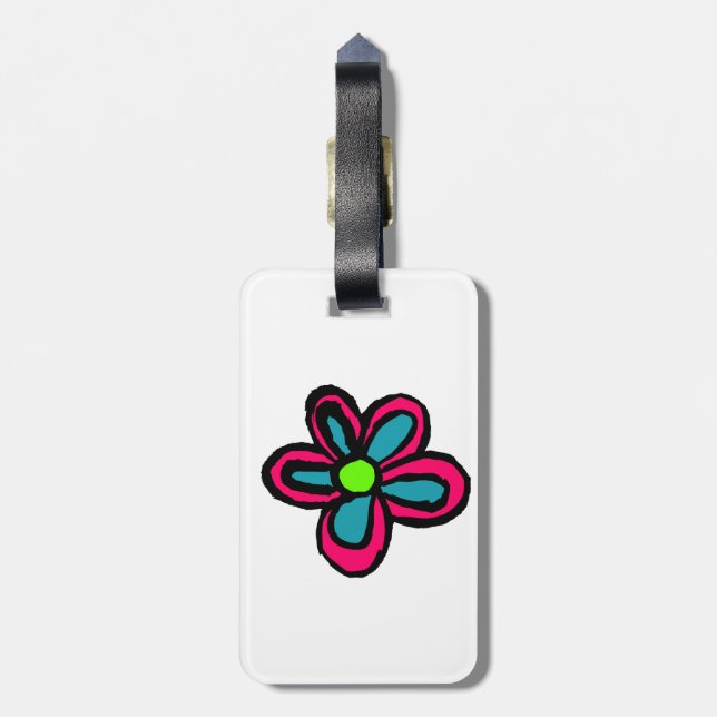 Söt rosa blomma bagagebricka (Baksidan Lodrät)