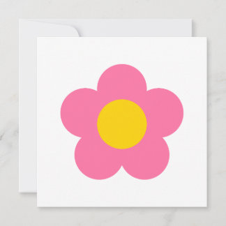 Söt rosa blomma inbjudningar